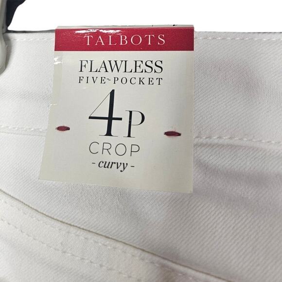 NEW Talbots 4p Flawless 5 Pocket Crop Curvy White Stretch Jean Coastal Preppy - Picture 6 of 8